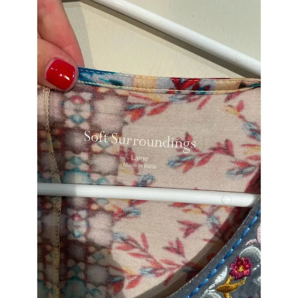 Soft Surroundings Fifi Embroidered Colorful Artsy Tunic Top - Picture 10 of 11